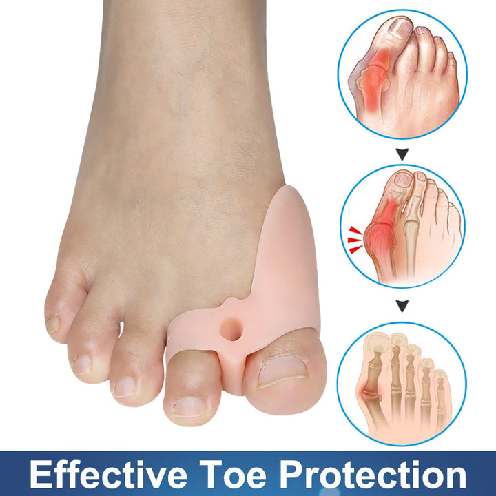 Premium Silicone Gel Bunion Corrector Toe Protector - 2PCS Orthotic Big Toe Separator & Valgus Adjuster for Foot Pain 