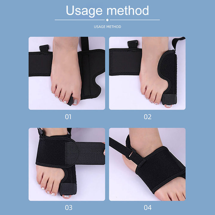 Premium Toe Corrector Orthotics for Hallux Valgus - Adjustable Hammer Toe Protector with Aluminum Strip and Velcro - Soft, 