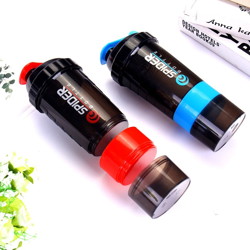Premium 500ML Tragbare Proteinpulver-Shakerflasche – Hochkapazitäts-Sportmixer mit Pulverbehälter – Plastik-Wasserbecher für Fitnessstudio & Fitness – Modernes, auslaufsicheres Design