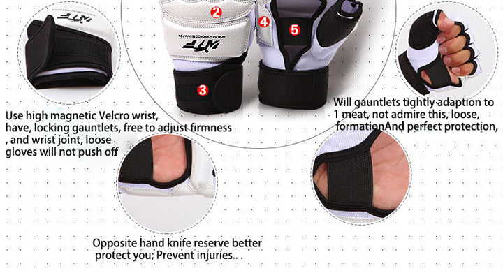 Premium Half Finger Boxing Gloves – Taekwondo, Karate, Muay Thai Training Gloves for Kids & Men – Foot Protector for  