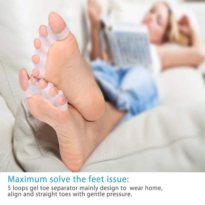 Premium Silicone Gel Bunion Corrector Toe Protector - 2PCS Orthotic Big Toe Separator & Valgus Splint, Adjustable Foot  