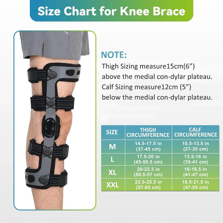 Premium Adjustable Hinged Knee Brace – ROM Orthosis for ACL, Meniscus, Ligament Injuries, and Post-Surgery Recovery, Orthoped