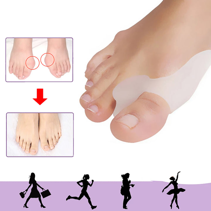 Premium Silicone Gel Bunion Corrector Toe Protector - 2PCS Orthotic Big Toe Separator & Valgus Adjuster for Foot Pain 