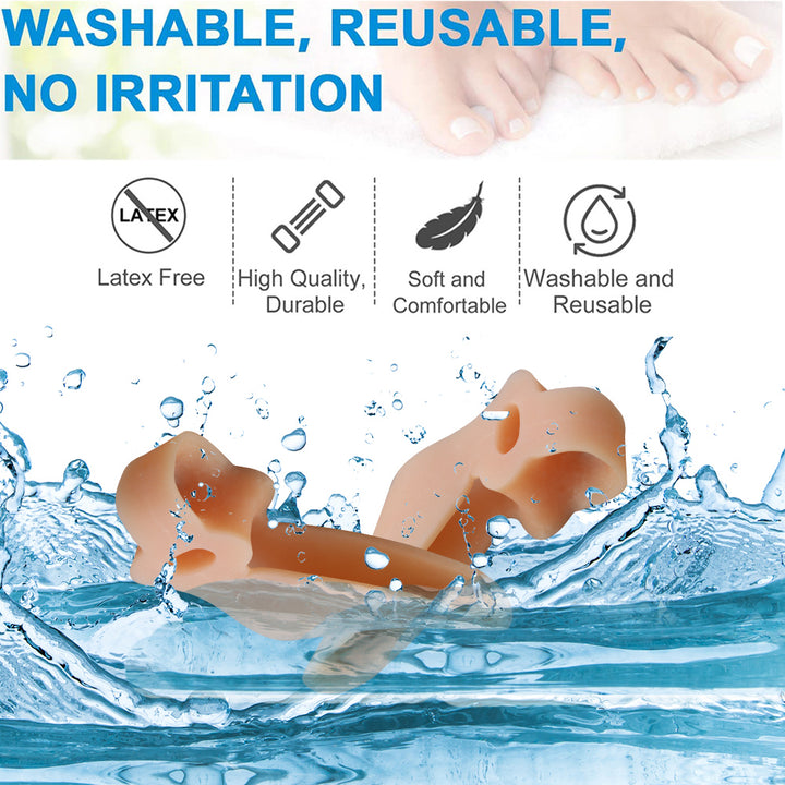 Premium Silicone Gel Bunion Corrector Toe Protector - 2PCS Orthotic Big Toe Separator & Valgus Adjuster for Foot Pain 