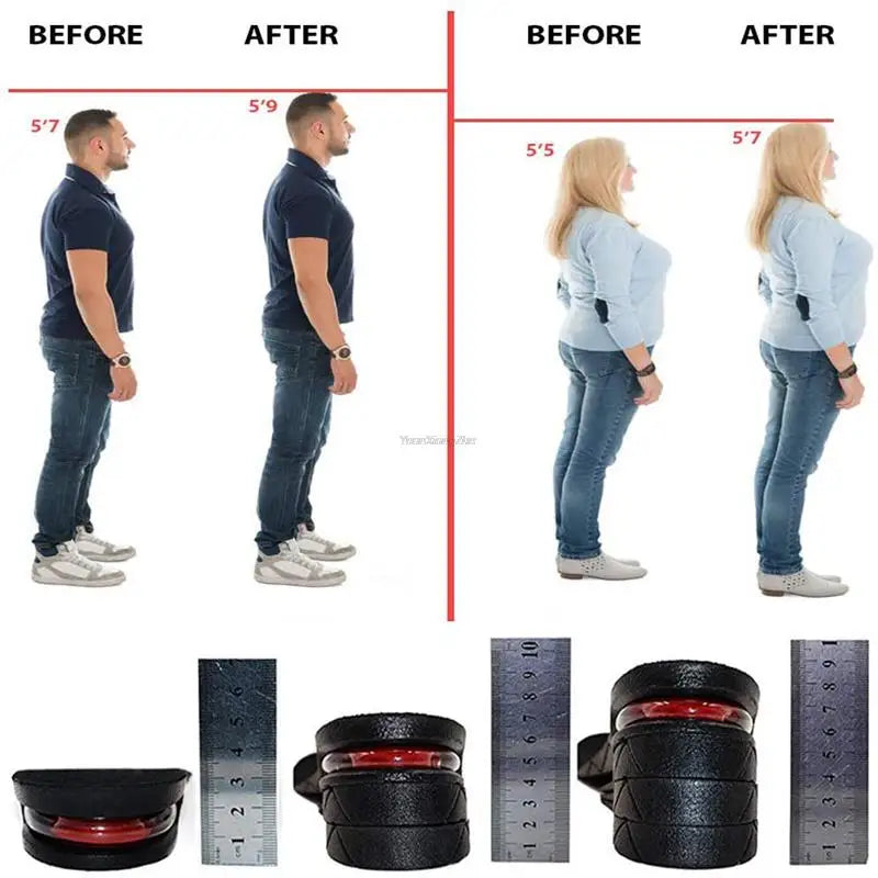 Premium Height Increase Insoles - Air Cushion Elevator Inserts for Men & Women, Adjustable 3-9cm Lift Kits for Comfort and 