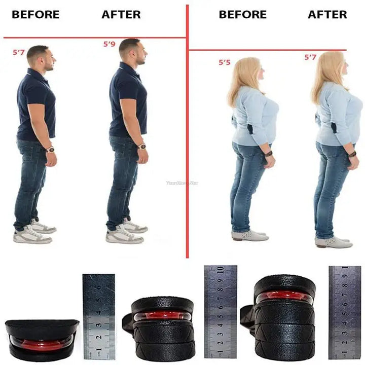 Premium Height Increase Insoles - Air Cushion Elevator Inserts for Men & Women, Adjustable 3-9cm Lift Kits for Comfort and 