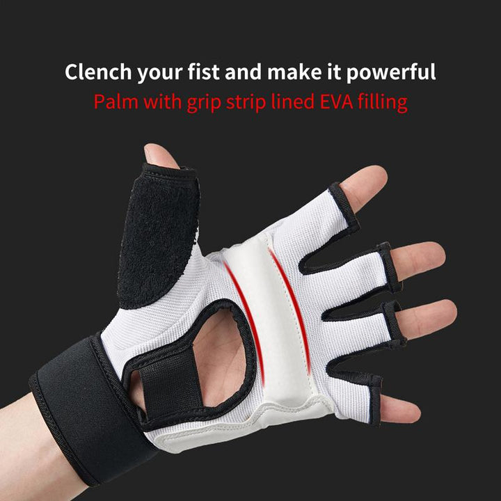 Premium Half Finger Boxing Gloves – Taekwondo, Karate, Muay Thai Training Gloves for Kids & Men – Foot Protector for  