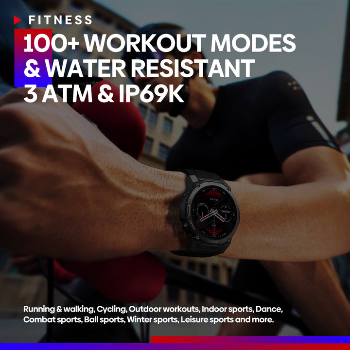 Premium-Smartwatch mit 1.43" AMOLED-Display, Sprachübertragung, Gesundheits- und Fitnessverfolgung, SpO2, Herzfrequenz, 14-Tage-Akku, Sportmodi, wasserdicht, kompatibel mit Android und iOS