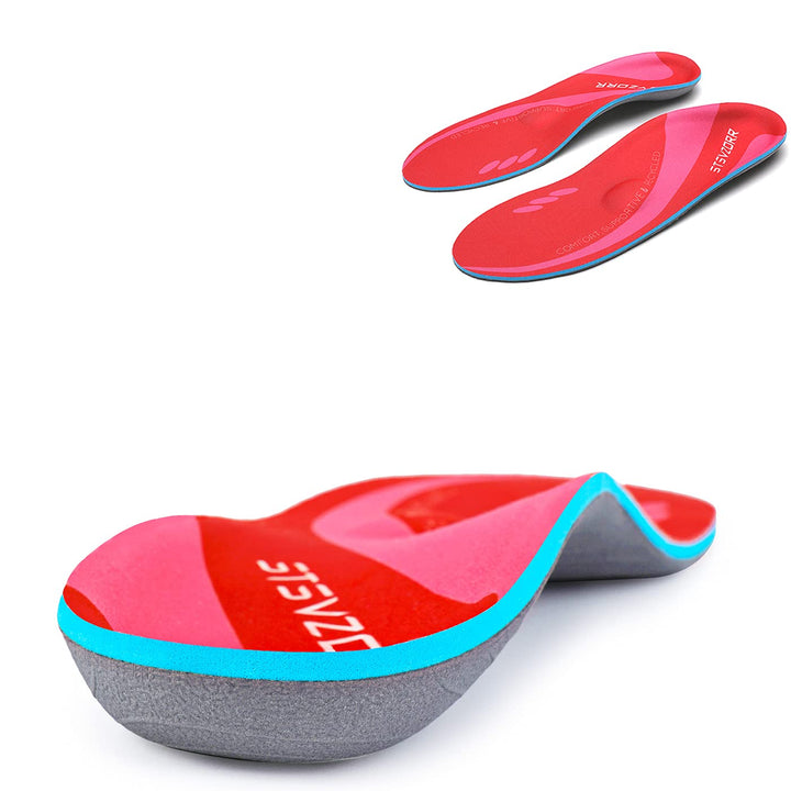 Premium High Arch Support Orthopedic Insoles for Plantar Fasciitis Relief, Cushioning Foot Inserts for Flat Feet, Deep Heel 