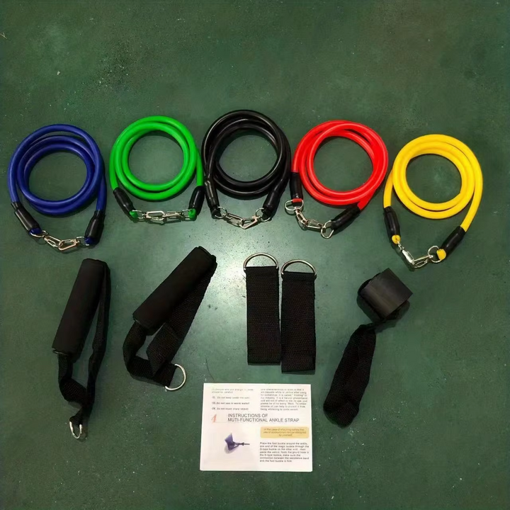 Premium 11pcs TPE Resistance Bands Set – Includes Door Anchor, Handles, Leg Ankle Straps, Carry Bag for Home Gym, Full Body 