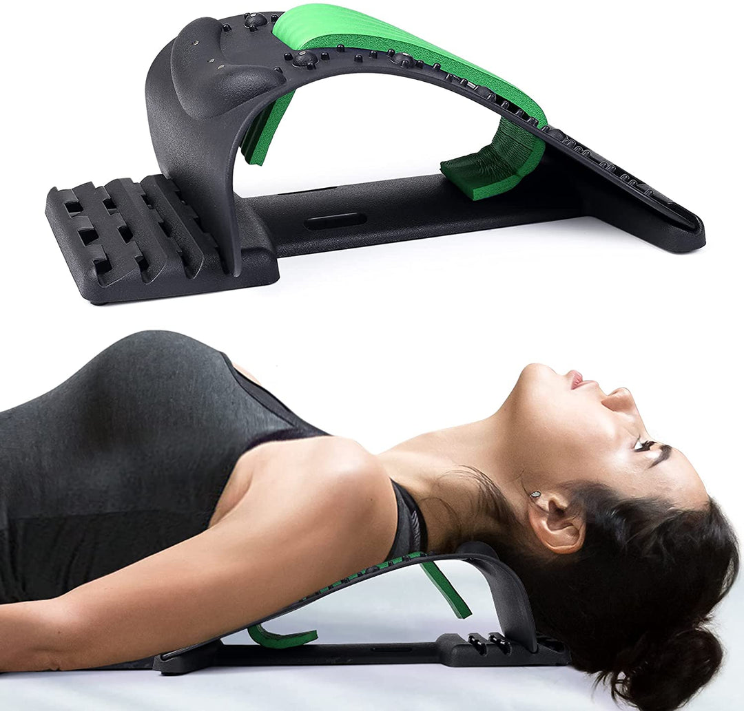 Hochwertiger 4-stufiger Nacken- und Rückenstrecker mit Magnetotherapie - Verstellbare Unterstützung für die Halswirbelsäule zur Schmerzlinderung, Massagegerät für die Lenden- und obere Rückenregion für Zuhause und Büro