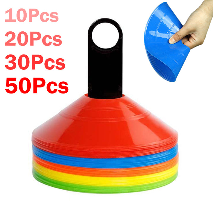 Premium Soccer Training Cones – Set of 10/20/30/50 Agility Discs for Football & Sports Training – Durable PE Material, Bright