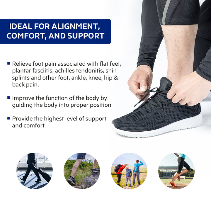 Premium Arch Support Insoles for Flat Foot, Orthopedic Shoe Inserts for Men & Women, Valgus Varus XO-type Leg Corrector, 