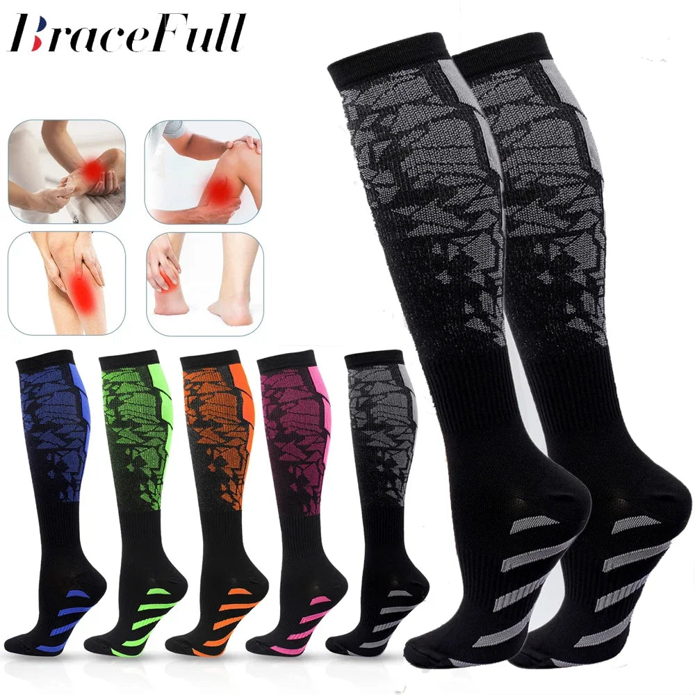 Premium Sports Compression Socks for Men & Women – Calf Support for Running, Flight Travel, Pregnancy, Athletic, and 