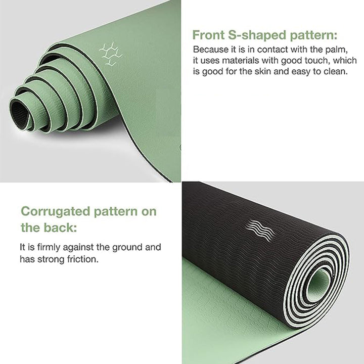 Premium Non-Slip TPE Yoga Mat – Thick, Two-Color, 180x57cm – High-Quality, Odor-Free Fitness Mat for Home Use 