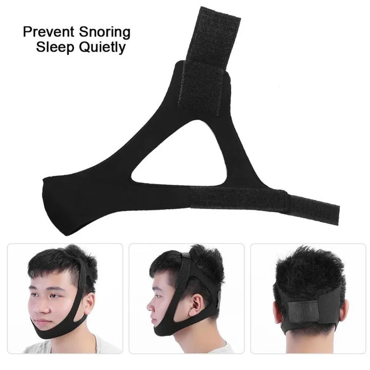 Premium Anti-Snoring Chin Strap - Triangular Belt for Snore Relief, Adjustable Mouth Guard for Better Breath, Comfortable 