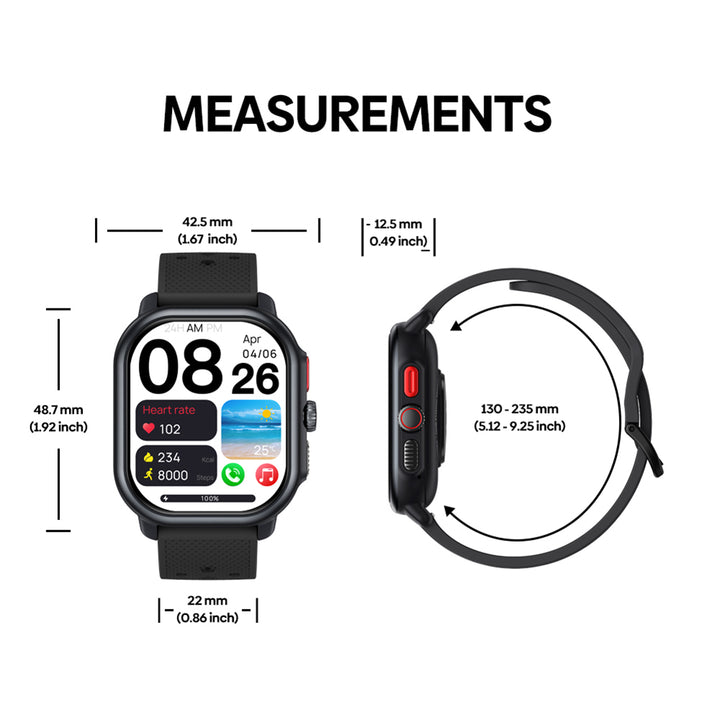 Premium GPS Smartwatch with 2.15" AMOLED Display, Phone Calls, Built-in GPS, 100+ Sports Modes, Heart Rate & SpO2 Monitor, 