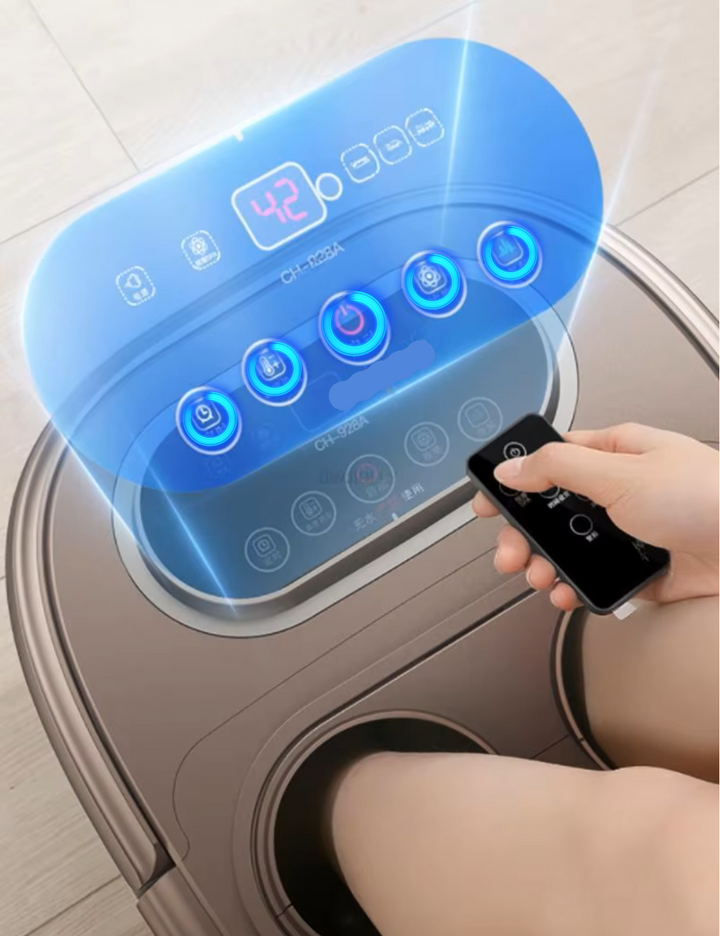 Premium Fußbad-Massager mit Wärme, 12 Rollen, digitale Steuerung, Pediküre-Stein für Akupressur-Shiatsu-Massage, Fußschmerzlinderung, einstellbare Temperatur, Fußbadtherapie für zu Hause