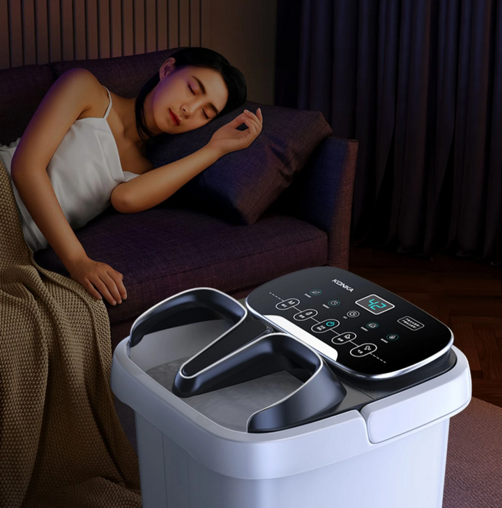 Premium Fußbad-Massager mit Wärme, 12 Rollen, digitale Steuerung, Pediküre-Stein für Akupressur-Shiatsu-Massage, Fußschmerzlinderung, einstellbare Temperatur, Fußbadtherapie für zu Hause