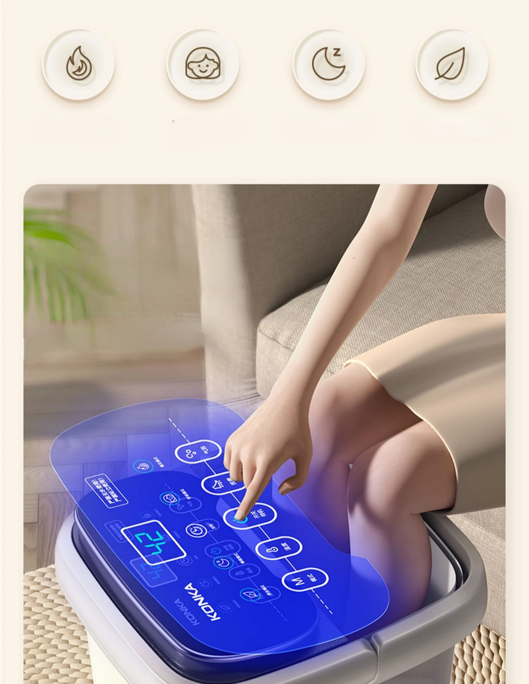 Premium Fußbad-Massager mit Wärme, 12 Rollen, digitale Steuerung, Pediküre-Stein für Akupressur-Shiatsu-Massage, Fußschmerzlinderung, einstellbare Temperatur, Fußbadtherapie für zu Hause
