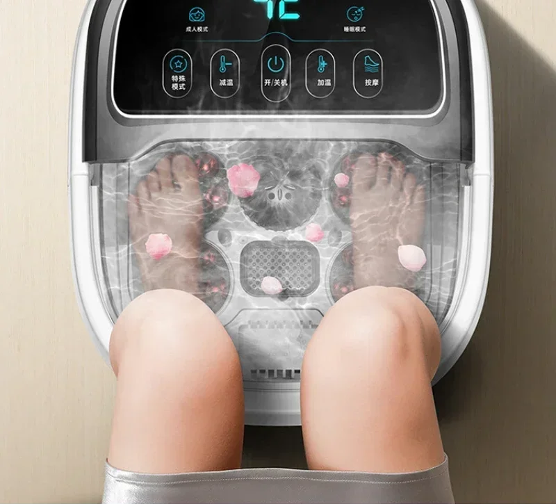 Premium Fußbad-Massager mit Wärme, 12 Rollen, digitale Steuerung, Pediküre-Stein für Akupressur-Shiatsu-Massage, Fußschmerzlinderung, einstellbare Temperatur, Fußbadtherapie für zu Hause