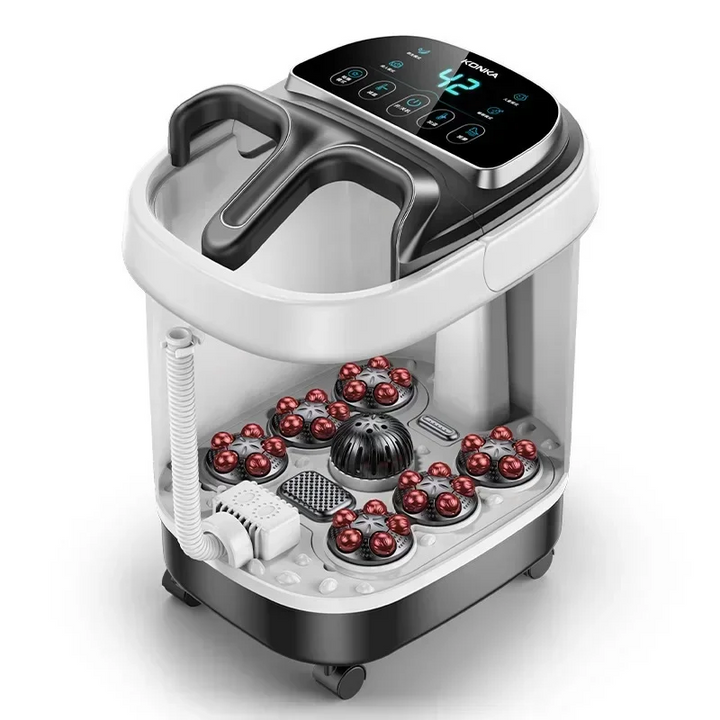 Premium Fußbad-Massager mit Wärme, 12 Rollen, digitale Steuerung, Pediküre-Stein für Akupressur-Shiatsu-Massage, Fußschmerzlinderung, einstellbare Temperatur, Fußbadtherapie für zu Hause