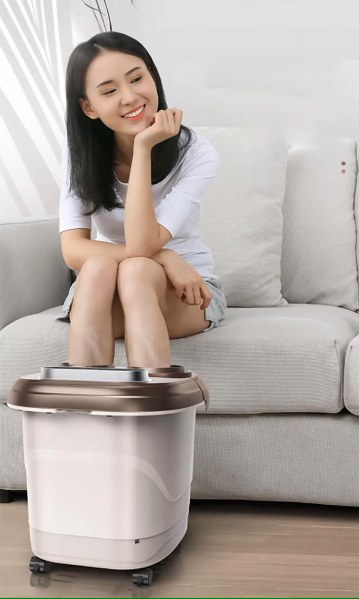 Premium Fußbad-Massager mit Wärme, 12 Rollen, digitale Steuerung, Pediküre-Stein für Akupressur-Shiatsu-Massage, Fußschmerzlinderung, einstellbare Temperatur, Fußbadtherapie für zu Hause