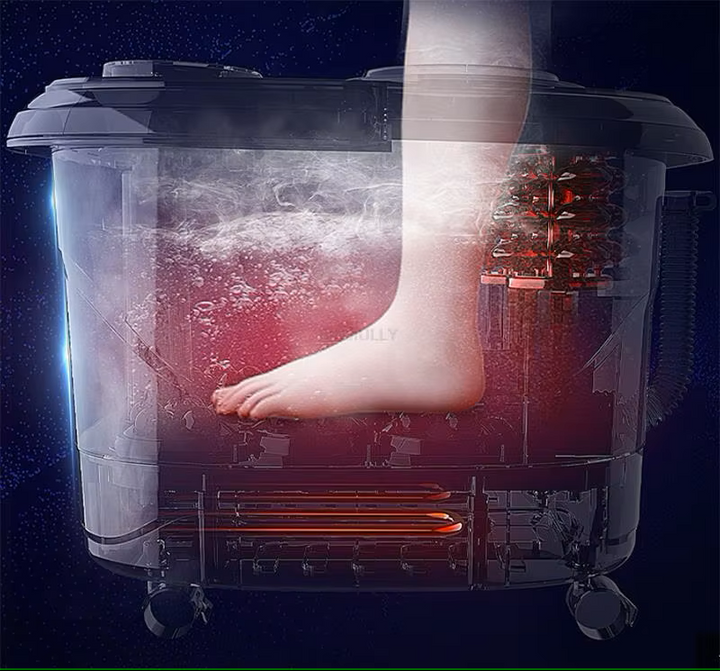 Premium Fußbad-Massager mit Wärme, 12 Rollen, digitale Steuerung, Pediküre-Stein für Akupressur-Shiatsu-Massage, Fußschmerzlinderung, einstellbare Temperatur, Fußbadtherapie für zu Hause