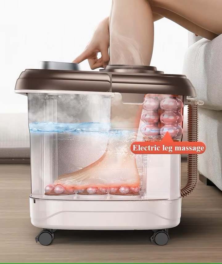 Premium Fußbad-Massager mit Wärme, 12 Rollen, digitale Steuerung, Pediküre-Stein für Akupressur-Shiatsu-Massage, Fußschmerzlinderung, einstellbare Temperatur, Fußbadtherapie für zu Hause