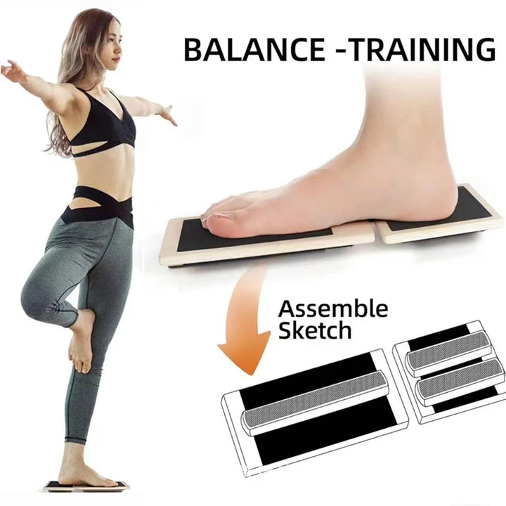 Premium Knöchel-Balance-Board – Fußstärker für Pilates & Stabilitätstraining, lindert Plantarfasziitis, verbessert Balance & Haltung, Holzdesign für die Rehabilitation bei Knöchelverstauchungen, 30 cm x 10,8 cm