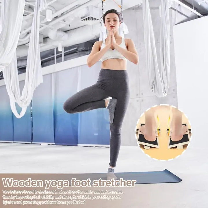 Premium Knöchel-Balance-Board – Fußstärker für Pilates & Stabilitätstraining, lindert Plantarfasziitis, verbessert Balance & Haltung, Holzdesign für die Rehabilitation bei Knöchelverstauchungen, 30 cm x 10,8 cm