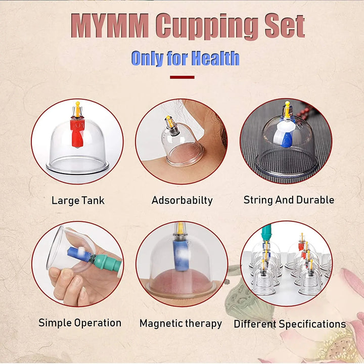 Premium Schröpfen Therapie Set – Professionelle Vakuum-Saugglocken für die traditionelle chinesische Medizin, Physiotherapie, Massage und Muskelentspannung, langlebige Kunststoffbehälter für den Heim- und professionellen Gebrauch