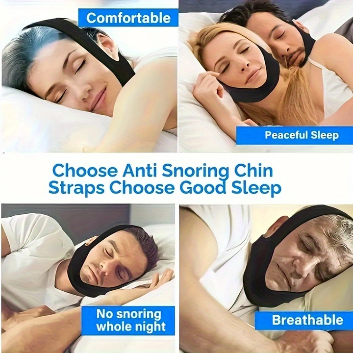 Premium Anti-Snoring Chin Strap - Triangular Belt for Snore Relief, Adjustable Mouth Guard for Better Breath, Comfortable 