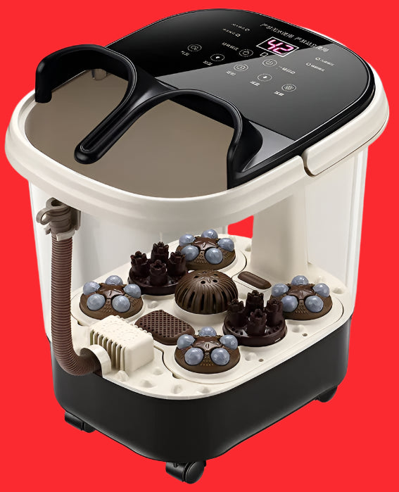 Premium Fußbad-Massager mit Wärme, 12 Rollen, digitale Steuerung, Pediküre-Stein für Akupressur-Shiatsu-Massage, Fußschmerzlinderung, einstellbare Temperatur, Fußbadtherapie für zu Hause
