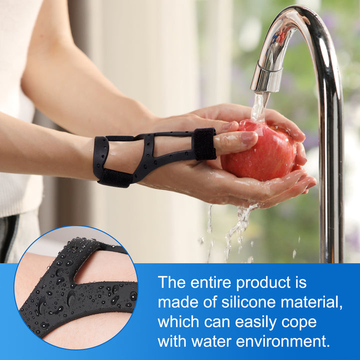 Premium Waterproof Silicone Thumb Brace for Tendonitis, Arthritis & Trigger Finger Pain Relief – Semi-Rigid Splint with