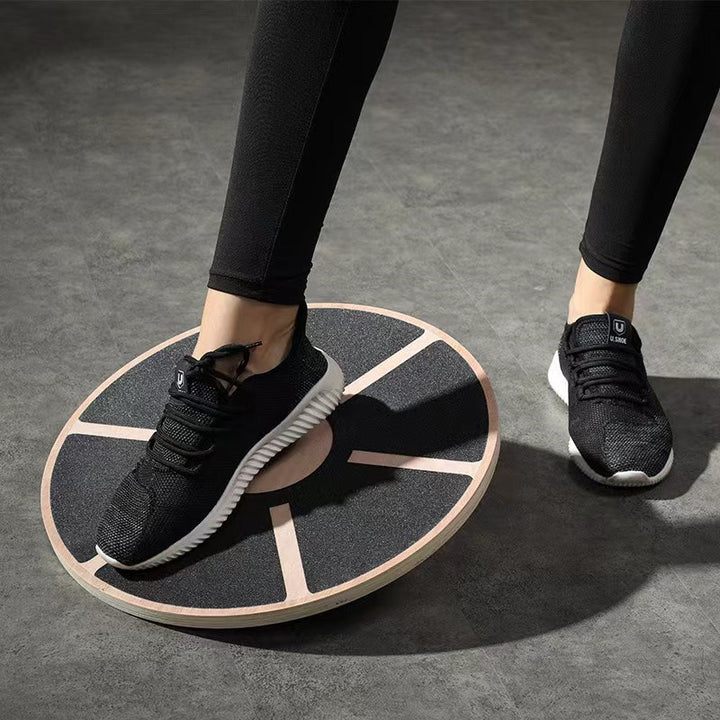 Premium Holz Wackel-Balance-Board - Rutschfeste Kerntraining, Yoga- & Taillendreh-Board für das Home Gym, Fitness, Stabilität & Haltungsverbesserung, 360° Rotation, 500 lbs Tragfähigkeit