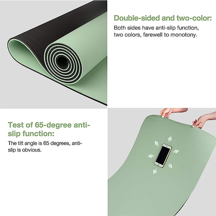 Premium Non-Slip TPE Yoga Mat – Thick, Two-Color, 180x57cm – High-Quality, Odor-Free Fitness Mat for Home Use 