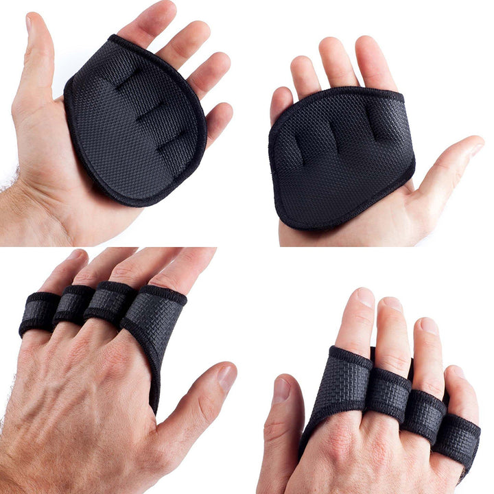 Premium Neoprene Grip Pads for Weightlifting & Powerlifting - Anti-Slip Workout Gloves for Calisthenics, Fitness & Sports,