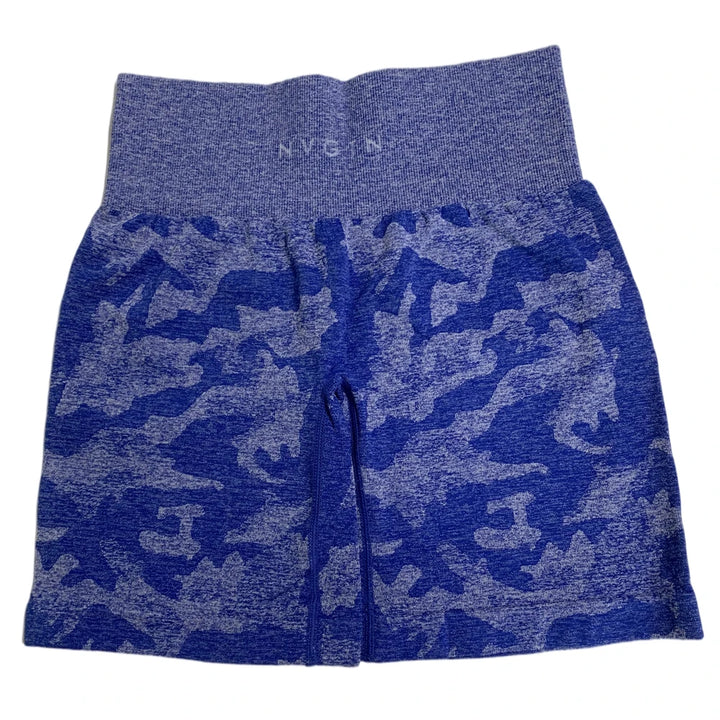 Premium Damen Camo Nahtlose Shorts – Hochgeschnitten, Kompressionsbund, Weich, Flexibel, Langlebiges Activewear für Intensive Workouts, Bequeme Stretch-Passform
