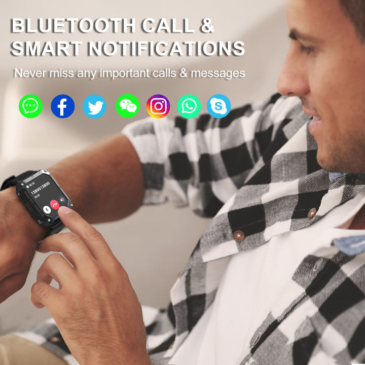 Premium IP68 Waterproof Smartwatch with Bluetooth Calling & 123 Sport Modes - 1.83" HD Display, Heart Rate & Blood Oxygen 