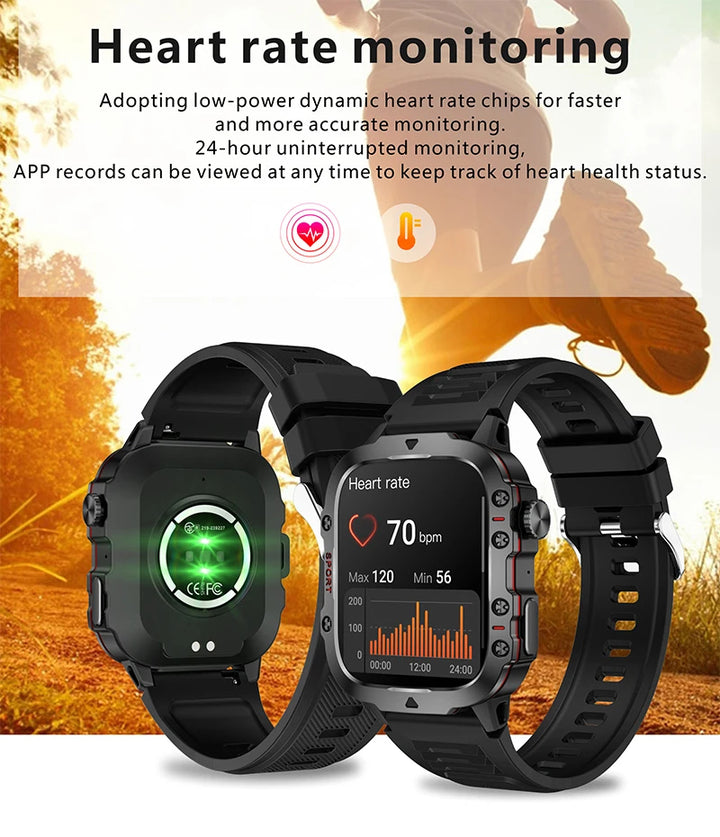 Premium GPS-Fitness-Tracker-Smartwatch mit 1,99 Zoll HD-Bildschirm, Herzfrequenz-, Blutdruck-, EKG- und Blutsauerstoffüberwachung – Bluetooth-Anruf, NFC, über 100 Trainingsmodi, wasserdicht